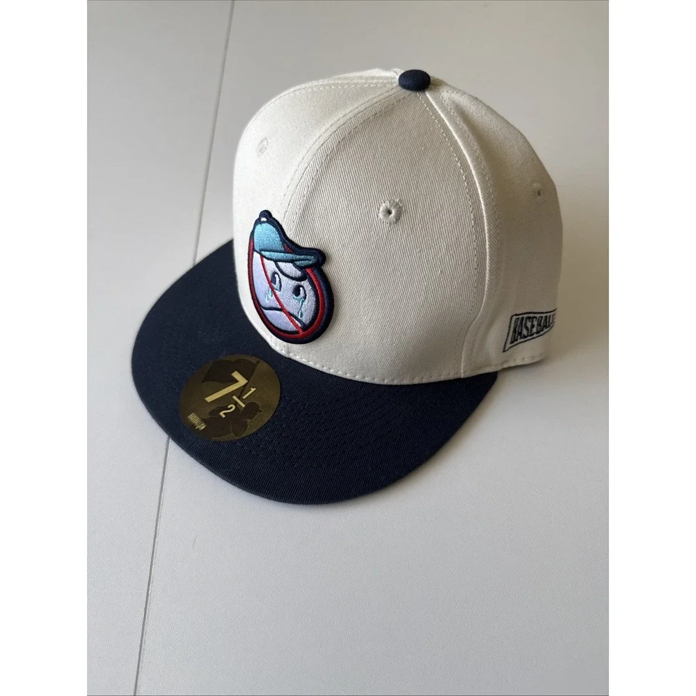 Baseballism No Crying Logo MLB Size 7 1/2 Baseball Cap White And Blue